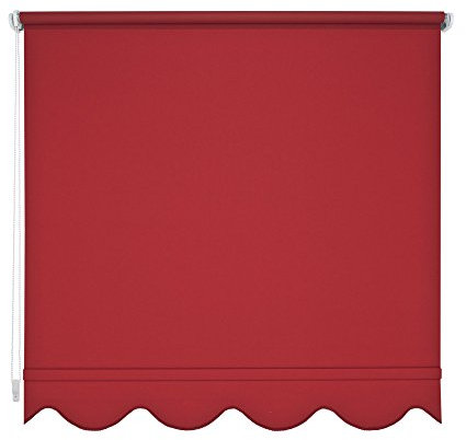 Volantrollo Seitenzugrollo Tageslichtrollo Rollo - viele Größen und Farben - Blickdicht lichtdurchlässig - Metall Halterung Wand Decke - Sonnenschutz Blendschutz (Größe 180 x 180 cm, Farbe Rot)