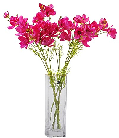 cn-Knight 6pcs Künstliche Wildblumen Kosmos,58cm Langer Stiel Coreopsis für Hochzeit Brautschmuck Blumenstrauß DIY,Heimdekoration,Tafelaufsätze,Kirschrosa