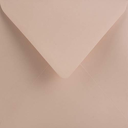 Netuno 25 Umschläge Blassrosa quadratisch 15,3x15,3 cm elegant und stilvoll | 115g Sirio Color Nude quadratische · hochwertige rosafarbene Kuverts für Taufe, Geburt, Babyparty, Geburtstag & Post