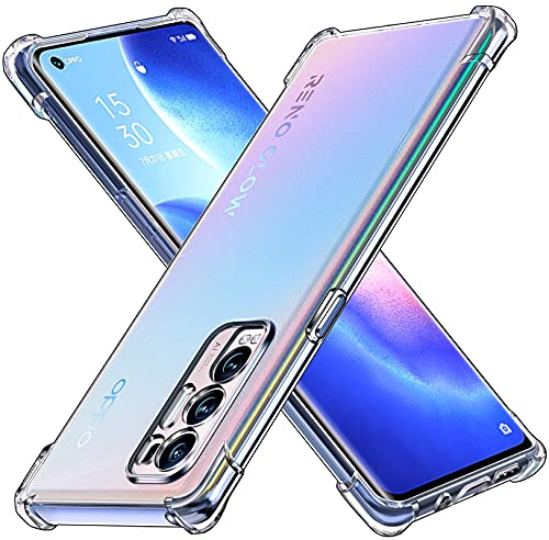 ivoler Klar Silikon Hülle für Oppo Find X3 Neo 5G mit Stoßfest Schutzecken, Dünne Weiche Transparent Schutzhülle Flexible TPU Durchsichtige Handyhülle Kratzfest Case Cover
