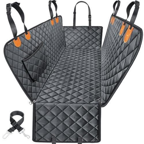 URPOWER Dog Car Seat Cover for Pets 100% Waterproof Seat Cover Hammock 600D Heavy Duty Scratch Proof Nonslip Durable Soft Back Seat Covers for Cars Trucks and SUVs
