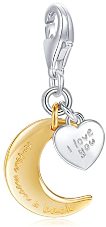 LaMenars Love Verschluss Charms 925 Silber für Frauen Familie Freundin Mutter Herz Anhänger Charm Geeignet für Thomas Sabo Armbänder & Halsketten Geburtstag Muttertag Geschenk (Ich liebe dich)
