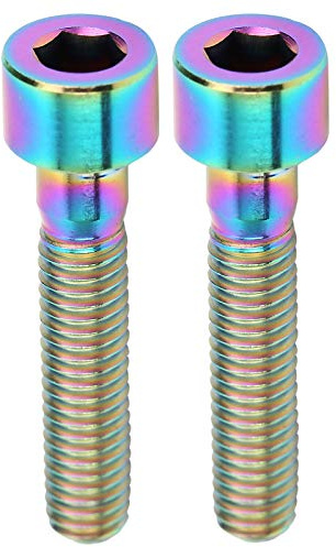 Fahrradspindelschrauben, 2 STK. stücke M6x30mm Fahrrad Lenker Vorbau Schrauben Mountain Rennrad Headset Kopfschrauben (Schillernde Farbe) M6 x 30 mm Titanlegierung Fahrradlenkerschaftbolzen Mountainb