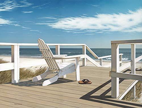 Feeling at home LEINWANDDRUCK im SCHATTENFUGENRAHMEN Sonnendeck Pollera Daniel - Meer horizontal Kunstbilder im Holzrahmen cm_60_X_79