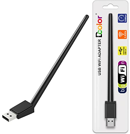 Dcolor WiFi USB - MT7601 Dual Band 2.4GHz Antenna USB2.0 WiFi Dongle Stick per Decoder DVB e TV Box, per PC Windows 2000/XP/Vista/7/10