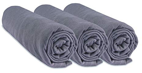 Juego de 3 sábanas de 70 x 160 cm, Cama Infantil, 70 x 160 cm, 100% algodón, Gris, Extensible y Transpirable, sueño Saludable | Marca Easy Dort | Certificado Oeko-Tex | Calidad| Fabricado en Europa