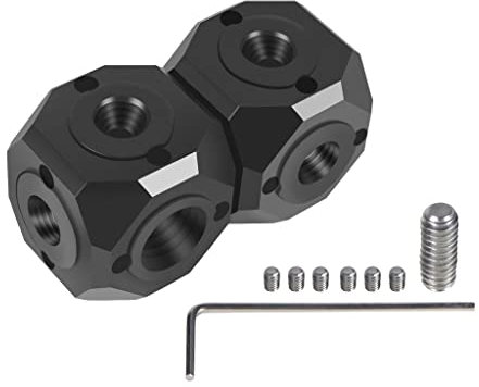 FEICHAO Kamera PTZ Multi-Screw Hole 1/4 3/8 Kompatibel mit Hero 13 Action Kamera Stativ Magic Arm Selfie Stick Mikrofon Fülllicht (Double-Layer Adapter)