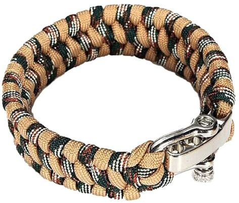 SagaSave Pulsera de supervivencia de paracaídas al aire libre, pulsera de cuerda de rescate de emergencia con hebilla ajustable para viajes, camping y senderismo