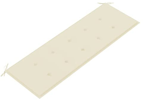 FIRBNUS Cojín de Banco de jardín Blanco Crema 180x50x3 cm Cojines Exterior Colchoneta Banco Jardin Cojines Banco Exterior para Usar En Exteriores Diseño Universal Cómodo Y Duradero
