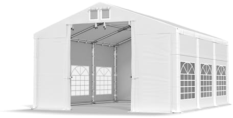 Das Company Partyzelt 4x6m - Wasserdicht - 560g/m² PVC Plane - Grün - Winterfestes Lagerzelt & Zeltgarage - Pavillon für Partys und Events - Robustes Winterzelt