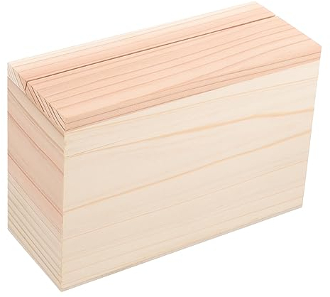 Healeved Eleganter Vintage Organizer Aufbewahrungsbox Aus Holz Für Rezepte Tickets Karten Handgefertigte Schreibtischaufbewahrung Aus Holz
