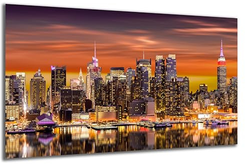DARO Design - Wand-Bild auf 6mm HDF 84x56 cm New York Panorama - Wand-Deko Bilder Geschenk