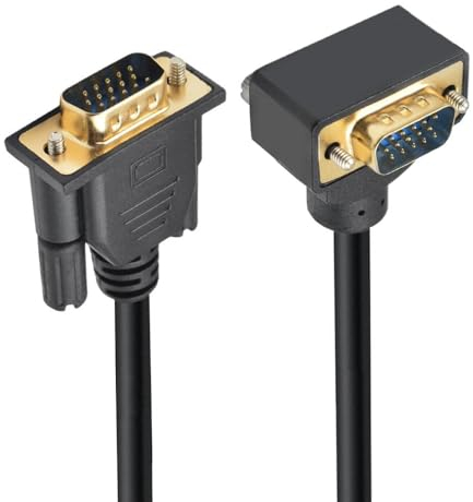 CY Cavo di 90 gradi verso il basso angolato VGA RGB maschio a dritto maschio estensione 3COAX+6C per monitor proiettore computer