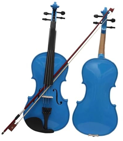 violino per principianti 4/4 Violino Blu Scuro Violino Acustico Violino Pannello In Tiglio Violino Con Custodia Arco Studenti Principianti Violino Strumento Musicale