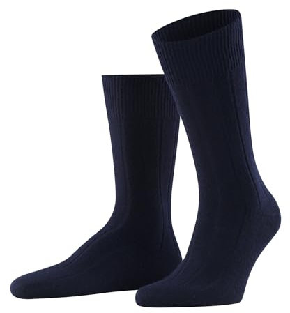 FALKE herr Strumpor Lhasa Rib M So ull kashmir enfärgat 1 par, Blå Dark Navy 6375, 43-46