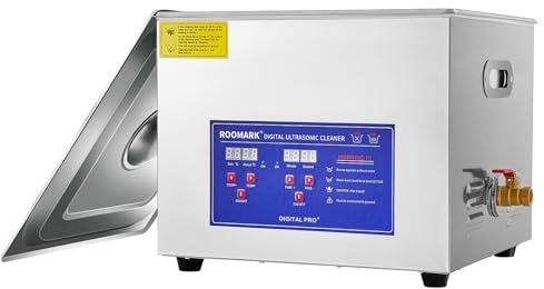 Ultraschallreiniger für Schmuck, Ultraschallteilreiniger, 100 W Ultraschall-Ringereiniger mit Digitalanzeige, Timer und Heizung (15L)