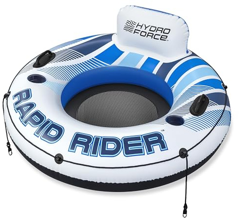 Bestway Hydro Force Rapid Rider Single 1-Person River Tube (48 x 19) | Inflatable Pool Float Swim Ring with Handles and Cup Holders