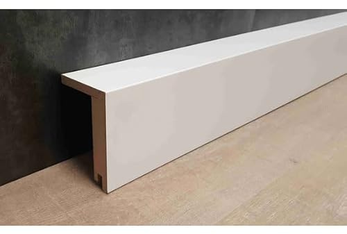 Heizrohrabdeckleiste Bis 88 mm Höhe 64 x 96 x 2500 mm MDF-Kern foliert Weiß zum Kleben, Clipsen, Schrauben & Nageln Abdeckleiste für Heizrohre by PROVISTON 2.5 Meter | 1 Stück