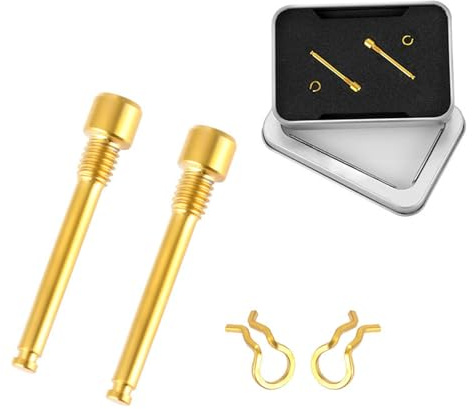 2 Stücke Fahrrad Scheibenbremse Schrauben Titan M4 Bremssattel Schrauben Scheibenbremsbolzen Bremsbelagschrauben Scheibenbremse Rotor Bolzen Schrauben für Motorrad Fahrrad Mountainbike Zubehör(Gold)