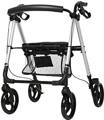 Andador Con Andador Plegable Andador Con Andador Ayudas Para La Movilidad Con Asiento Y 4 Ruedas - Andador Con Ruedas Plegable Y Liviano Para Personas Mayores - Ayuda Para Caminar Con Movilidad Compa
