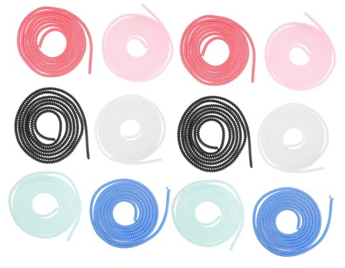 Angoily 12pcs Spring Data Wire Protection Rope Plastic Cable Sleeve Cord Management Sleeve Protector Wire Hider for Cable Organizing Tool Supply in Office Home Use