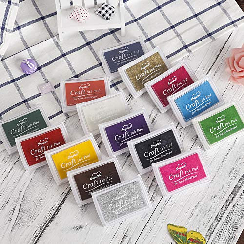 Strehknewen Stempelkissen 16 Farben – Abwaschbar & Ungiftig, Fingerstempelfarbe für Kinder, Stempelkissen Set für DIY, Karten, Scrapbooking & Basteln