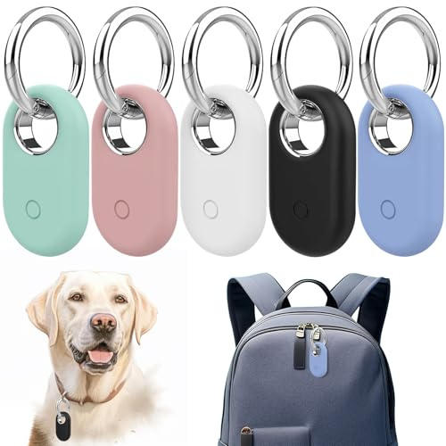 5 st bärbart fodral för Galaxy SmartTag 2, silikon halkfritt reptåligt skyddsfodral för Samsung Smart Tag 2 fodral med nyckelring för barn hund och katt