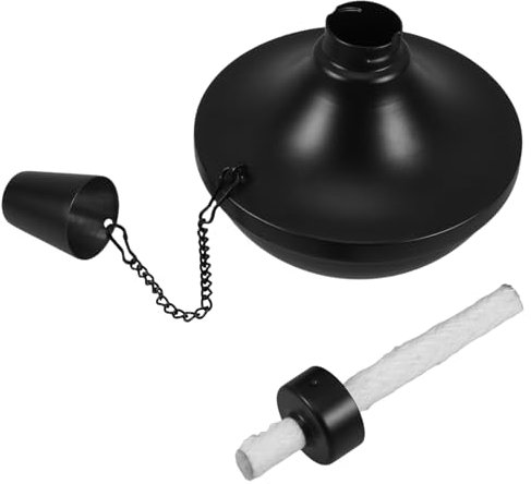 Happyyami Lámpara De Aceite Recargable Tiki De Metal para Mesa Mechas y Cubiertas para Decoración De Patio Jardín y Fiesta