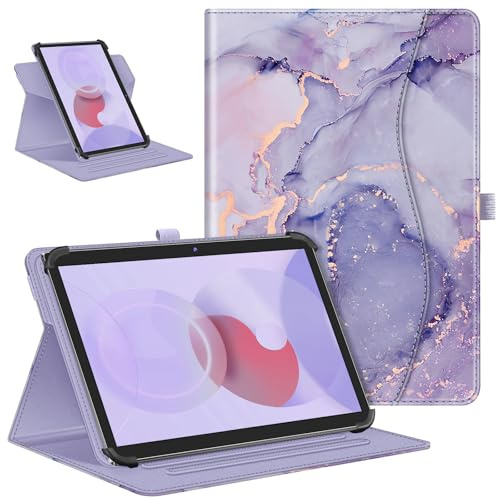 FINTIE Custodia Universale per 10 Pollici Tablet - 360 Gradi di Girevole Cover Case con Tasca Compaibile con HiGrace/TECLAST/Blackview/YOTOPT/MEBERRY/DOOGEE/YESTEL Tablet 9 - 10.9, Lilla Marble