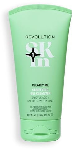 Revolution Skin, Clearly Me 2% Salicylic Acid Clarifying Cleansing Gel, Face Wash, Hydrates Skin, For Blemish-Prone & Oily Skin, Vegan & Cruelty-Free, 150ml
