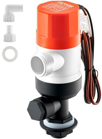 VEVOR Pompa Aeratrice per Pozzo Vivo da Barche Dritta da 12 V 500 GPH con Doppio ingresso, Alloggiamento ABA Cartuccia Motore Staccabile, Pompa per Acqua Viva Resistente alla Corrosione