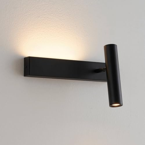 KOSILUM - Applique LED liseuse noire - Dovi (sans interrupteur) - Lumière Blanc Chaud Eclairage Salon Chambre Cuisine Couloir - - 1211 lm - LED intégrée - IP20