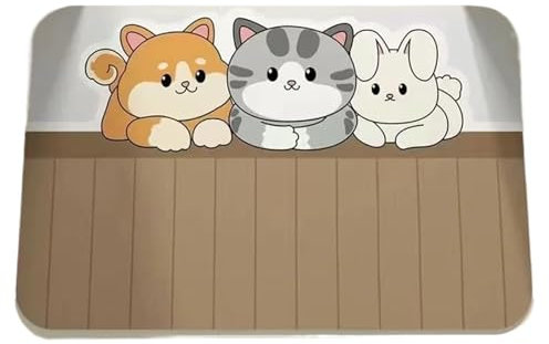 Cartoon Bathroom Soft Diatomaceous Mud Floor Mat, Bathroom Absorbent Foot Mat, Toilet Sink, Bedroom Mat, Carpet(Brown)
