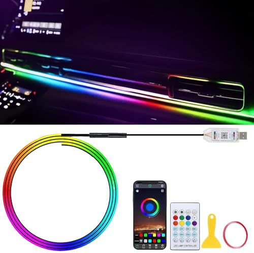AMFUN Éclairage Intérieur de Voiture, Yeux de Diable pour Voiture， LED Éclairage D'ambiance Multicolore, Lampe LED Accessoire Voiture, Car Accessories Contrôle APP Homme Femme