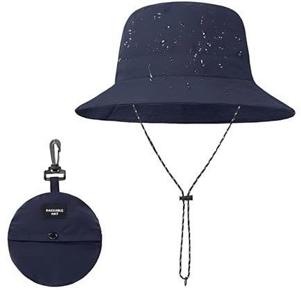 Cappello da sole da uomo e donna, protezione UV Boonie Hat, cappello da pescatore con sottogola, secchio impermeabile, traspirante, cappello da trekking ad asciugatura rapida, per uso esterno e