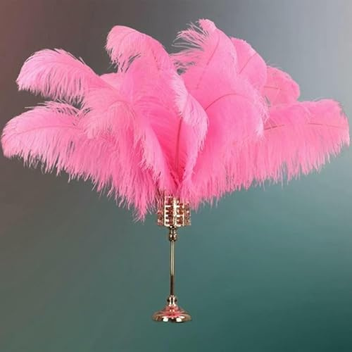 Plumes d'autruche roses décoratives, 15-70 cm, 6-28 pouces, grandes plumes d'autruche décoratives, bricolage, centres de table, accessoires de mariage, 40-45 cm, petit poteau, 10 pièces