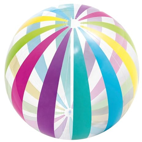 Beach Balls - Inflatable Pool Ball, Rainbow Floating Toy, Lightweight Bouncer | Vibrating Air Sphere Spillproof for Yard, Lake, Schoolyard, Pick-Up