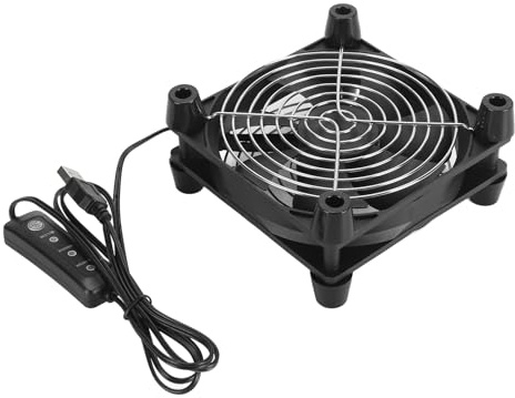 Denash Ventilador de Computadora de 120 Mm Silencioso 3 Velocidad de Ventilador de Enfriamiento USB de 5V Ajustable para CPO Cofryer TV Destinatario 2800 Rpm PC Negro para Curas de Trascuos de Inicio