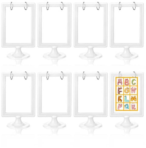 kuchisity 8 PCS Mini Anchor Chart Holder 4 x 6 Inches, Back to School Learning Card Stand Anchor Chart Storage Double Sided Card Display for Classroom Teaching Aids Interactive Displays and Reusable Visual Presentations Display