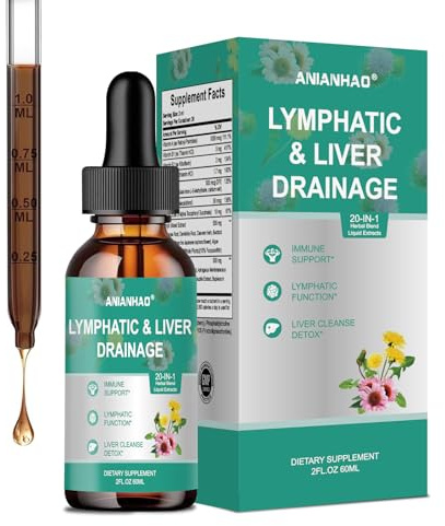 Lymph-Liver Cleanse Detox, Lymphatic Drainage Drops Lymph+Liver System Supplement, Artichoke Lymphatic Drainage & Liver Repair Supplement with All Vitamins, Reduce Swelling and Cleanse Lymph, 60ml