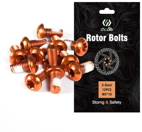 CNCLOL Fahrrad Bremsscheiben Schrauben M5x10 für Scheibenbremse, MTB,Orange | Torx T25 Fahrrad 6-Loch Bremsscheibe Schrauben M5x10 mm, in vielen Farben, für Rennrad, Mountainbike, BMX, Gravel und E-Bike