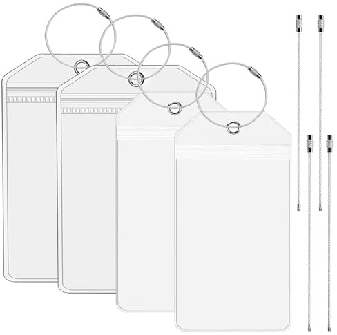 4 Stück Kofferanhänger für Kreuzfahrten, Kreuzfahrt Gepäckanhänger Anhänger, Transparente für Aida Kofferanhänger Flugreise, Robuste Wasserdichte Gepäckmarken mit Schlaufe zum Koffer, Tasche(2 Größen)