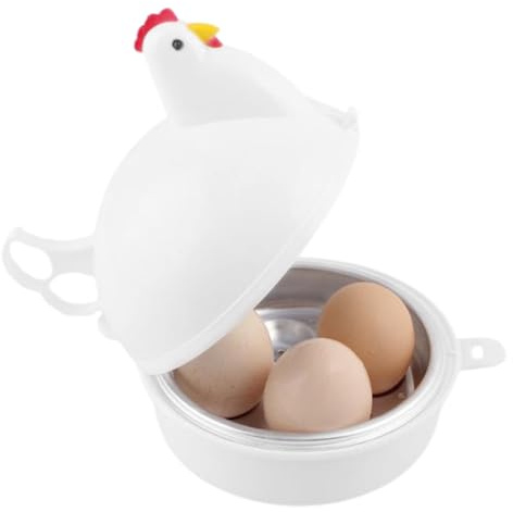 Microwave Egg Poacher, 4 Egg Cooker Chicken Shaped Microwave Eggs Boiler, Cooker Boiler Steamer Gadgets for Hard Boiled Eggs, Poacher Boiler Cookers for Home Kitchen Restaurants