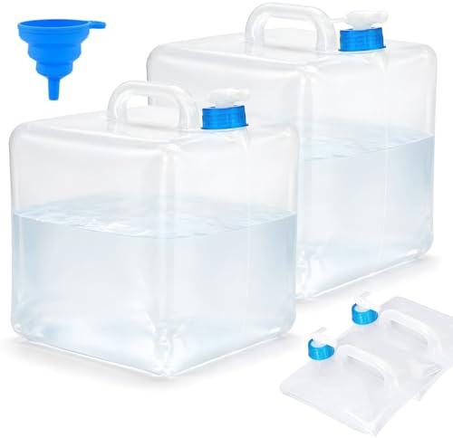 YNOYMO Wasserkanister Faltbar Wassertank mit Hahn Camping Trinkwasserkanister Water Kanister Faltkanister Wasserbehälter 10L 2 Stück