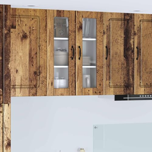 LoogCape Väggglas, skåp, porto av trämaterial, 60 x 31 x 80 cm, 2 dörrar med 3 hyllfack, köksväggskåp för förvaringsutrymme, inomhusanvändning