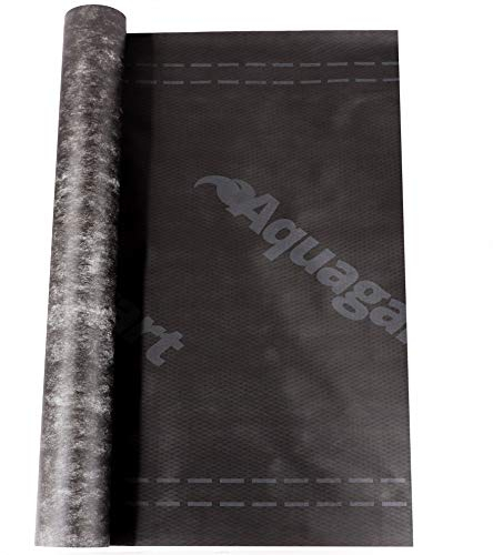 Hochwertige diffusionsoffene Unterspannbahn von Aquagart I 375m² Schalungsbahn schwarz 130g/m² 1,5m breit SD-Wert: 0,02m I Dachfolie wasserdicht & atmungsaktiv I Dachbahn Dachpappe Dachunterspannbahn