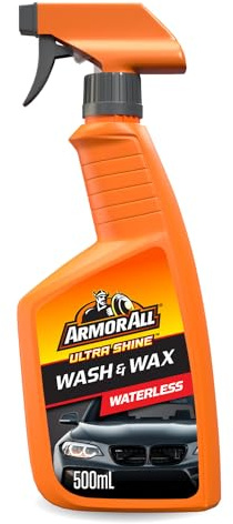 Armor All, Waterless Wash and Wax 500ml, Car Shampoo and Polish, Dual Action Formula for a Clean and Shiny Car, Water Beading Technology, Ideal for Car & Motorcycle Detailing, Made in the UK