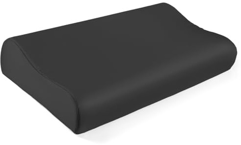 THXSILK Maulbeerseide Kissenbezug für Kontur Gedächtnisschaum Kissen | Latex Kissenbezüge Cervical Kissen bezüge, 19 Momme Hypoallergen Waschbar (50 x 30 x 10/7 cm, Schwarz)