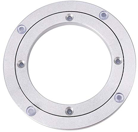 Gorgeri Tavolo con supporto rotante in lega di alluminio resistente Piatto girevole Piatto da pranzo rotondo Piatto girevole liscio(6 Inch*H8.5MM)//piatto girevole legno