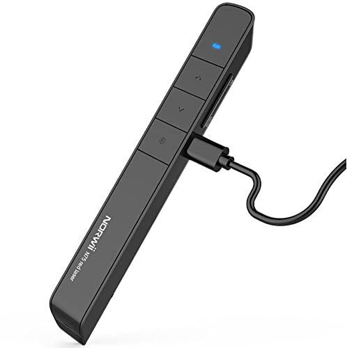 Norwii N75RBK Wireless Presenter Wiederaufladbar mit 100m Steuerentfernung, Hyperlink USB Powerpoint Remote-Präsentations-Clicker Pointer Wiederaufladbar 2,4 GHz (Schwarz)
